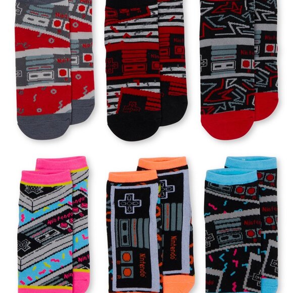 Nintendo Women's - Low Cut Socks, 6 Pack - Sock size 9-11; shoe size 5-10 -NWT - Picture 1 of 4